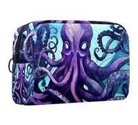 Borsa per il trucco da viaggio,borsa da toilette da viaggio per donna,pesce diavolo dell'oceano,borsa da viaggio per cosmetici