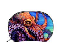Borsa per il trucco da viaggio,borsa da toilette da viaggio per donna,Pesce diavolo negli oceani stampato,borsa da viaggio per cosmetici