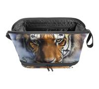 Borsa per il trucco da viaggio,borsa da toilette da viaggio per donna,Ritratto animale della foresta Tigre,borsa da viaggio per cosmetici