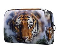 Borsa per il trucco da viaggio,borsa da toilette da viaggio per donna,Ritratto animale della foresta Tigre,borsa da viaggio per cosmetici