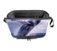 Borsa per il trucco da viaggio,borsa da toilette da viaggio per donna,salto della balena dell'oceano della nuvola,borsa da viaggio per cosmetici