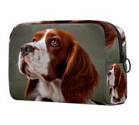 Borsa per il trucco da viaggio,borsa da toilette da viaggio per donna,Simpatico cane cavalier king charles spaniel,borsa da viaggio per cosmetici