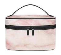 Borsa per il trucco da viaggio,borsa da toilette da viaggio per donna,Trama di marmo rosa bianco,borsa da viaggio per cosmetici