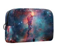 Borsa per il trucco da viaggio,borsa da toilette da viaggio per donna,Universo dello spazio della nebulosa colorata,borsa da viaggio per cosmetici