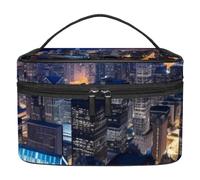 Borsa per il trucco da viaggio,borsa da toilette da viaggio per donna,Visualizza il cielo della torre di architettura,borsa da viaggio per cosmetici