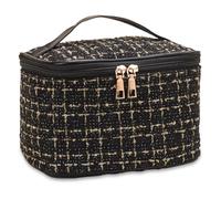 Borsa per il trucco da viaggio con manico, borsa per il trucco da 8, 3x5, 9x5, 5 'con tasca a rete interna, organizzatore di a portatile per viaggiare, per da viaggio