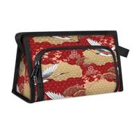Borsa per il trucco da viaggio con motivo kimono giapponese per donne, uomini, bambini, ragazze, ragazzi, gru giapponesi, multiuso, borsa da bagno per articoli da toeletta, articoli da toeletta,