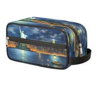 Borsa per il trucco da viaggio con paesaggi di New York negli Stati Uniti, per donne, uomini, bambini, ragazze, ragazzi, borsa da bagno per articoli da toeletta cosmetici organizer per doccia, Colore,