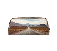 Borsa per il trucco da viaggio con paesaggio desertico, borsa da toilette per uomo e donna, pochette estetica, astuccio grande per matite