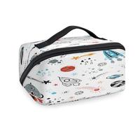 Borsa per il trucco da viaggio con pianeta galassia solare per donne, uomini, ragazze e ragazzi, borsa da bagno portatile per articoli da toeletta cosmetici organizer da doccia
