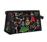 Borsa per il trucco da viaggio con scheletro, giorno dei morti, per donne, uomini, bambini, ragazze, ragazzi, scheletro, multiuso, per articoli da toeletta e articoli da toeletta, Colore, L, Organizer