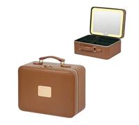 Borsa Per Il Trucco Da Viaggio Con Specchio Illuminato Partizionabile Makeup Train Case Cosmetic Con 3 Modalità Di Colore Dimming Light Up Mirror Beauty Case Da Viaggio Borsa Cosmetici