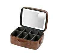 Borsa Per Il Trucco Da Viaggio Con Specchio Illuminato Partizionabile Makeup Train Case Cosmetic Make Up Organizer Bag Con 3 Modalità Di Colore Dimming Light Up Mirror