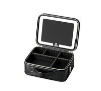 Borsa Per Il Trucco Da Viaggio Con Specchio Illuminato Partizionabile Makeup Train Case Cosmetic Make Up Organizer Bag Con 3 Modalità Di Colore Dimming Light Up Mirror