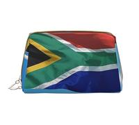 Borsa per il trucco da viaggio con stampa bandiera del Sudafrica, borsa per il trucco da donna di grande capacità,