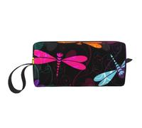 Borsa per il trucco da viaggio con stampa di anatre volanti e caccia, custodia per trucco semplice e portatile con cerniera per donne, Graziosa libellula., One Size, Astuccio per trucchi