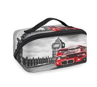 Borsa per il trucco da viaggio con stampa di paesaggi di Londra nel Regno Unito, per donne, uomini, ragazze e ragazzi, borsa da bagno portatile per articoli da toeletta cosmetici organizer da doccia