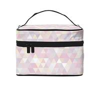 Borsa per il trucco da viaggio, cosmetica per donna e ragazza, grande organizer, toeletta portatile, poligono bianco