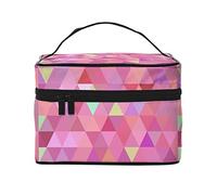 Borsa per il trucco da viaggio, cosmetica per donna e ragazza, grande organizer, toeletta portatile, poligono rosso