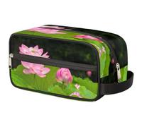 Borsa per il trucco da viaggio giapponese con fiore di loto floreale per donne, uomini, bambini, ragazze, ragazzi, borsa da bagno per articoli da toeletta, cosmetici, articoli da toeletta, organizer