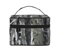 Borsa per il trucco da viaggio portatile con stampa mimetica Cold Tree, versatile borsa per il trucco con cerniera, grande capacità