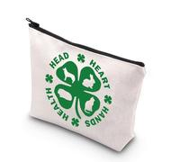 Borsa per il trucco degli animali del mercato della contea della fiera regali della settimana da latte cane capra agnello spettacolo regali animali testa cuore mani club salute membro borsa con