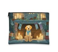 Borsa per il trucco del cane, borsa da viaggio per cosmetici con illustrazione di un cucciolo accogliente per le donne, piccola borsa portatile in tela con cerniera, organizer per articoli da toeletta