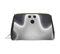 Borsa per il trucco del football americano,Sacchetto cosmetico in pelle portatile,Borsa da toilette impermeabile da viaggio, Nero e fantasma di Halloween, Taglia unica