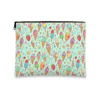 Borsa per il trucco del gelato, borsa da viaggio per cosmetici alla menta giocosa per le donne, piccola organizer portatile con cerniera, borsa da toilette estiva per la cura della pelle, Menta, 7x9