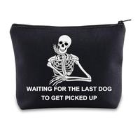 Borsa per il trucco del toelettatore del cane dell'animale domestico Regali Waiting for The Last Dog to Get Picked Up Dog Stylist Zipper Bag, Ritiro Regno Unito