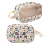 Borsa per il trucco dell'agente immobiliare regali solo una ragazza che ama regali immobiliari per le donne agente immobiliare trucco borsa con cerniera