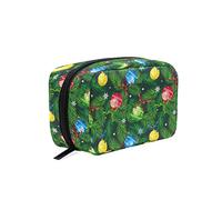 Borsa per il trucco dell'albero della palla di Natale Borsa cosmetica per l'organizzatore portatile per custodia per il trucco da viaggio, regali, borsa da toilette per uso quotidiano per ragazze e