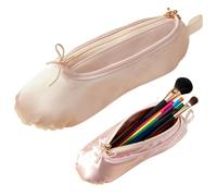 Borsa per il trucco delle scarpette da danza classica, Astuccio per scarpette da danza classica per cosmetici Astuccio per in raso Borsa da toilette per ballerine ballerine, Champagne