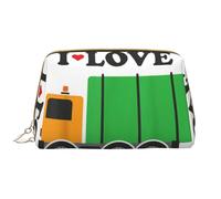 Borsa per il trucco delle tartarughe marine,Grande sacchetto cosmetico in pelle portatile,Borsa organizer da viaggio impermeabile per articoli da toeletta, I Love Trucks, Taglia unica
