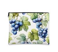 Borsa per il trucco dell'uva, borse da viaggio cosmetiche botaniche vintage per donne, piccola borsa portatile in tela con cerniera, regalo per festival per la cura della pelle borsa da toilette