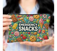 Borsa per il trucco di emergenza, con stampa di caramelle e dolci, organizer per cosmetici, borsa portatile, accessori essenziali da viaggio, accessori per articoli da toeletta, regali di compleanno