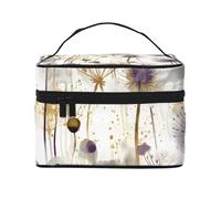 Borsa per il trucco di grande capacità borse cosmetiche da viaggio acquerello dente di leone borsa per trucco portatile beauty case borsa da toilette con manico organizer per trucco, Nero , Taglia