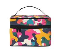 Borsa per il trucco di grande capacità borse cosmetiche da viaggio camuffamento luminoso borsa da trucco portatile Vanity Case Borsa da toilette con maniglia organizzatore di trucco, Nero , Taglia