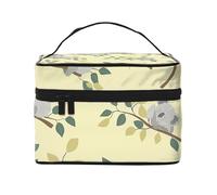 Borsa per il trucco di grande capacità borse cosmetiche da viaggio Cartoon Sleeping Koala Make Up Bag Portable Vanity Case Toiletry Bag con manico Organizzatore di trucco, Nero , Taglia unica