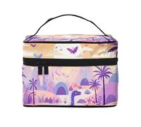 Borsa per il trucco di grande capacità borse cosmetiche da viaggio dinosauro mondo borsa per trucco portatile beauty case borsa da toilette con manico organizer per trucco, Nero , Taglia unica