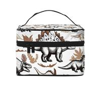 Borsa per il trucco di grande capacità borse cosmetiche da viaggio Jurassic Dinosauri Make Up Bag Portable Vanity Case Toiletry Bag con manico Organizzatore di trucco, Nero , Taglia unica