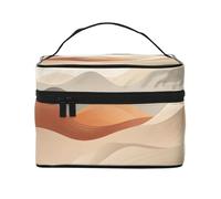 Borsa per il trucco di grande capacità Borse cosmetiche da viaggio Linea di montagna Borsa per il trucco Portatile Vanity Case Borsa da toilette con manico Organizzatore di trucco, Nero , Taglia unica