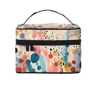 Borsa per il trucco di grande capacità Borse cosmetiche da viaggio Macchie di inchiostro colorato Borsa per il trucco Borsa da toeletta portatile Borsa da toilette con manico Organizzatore di trucco