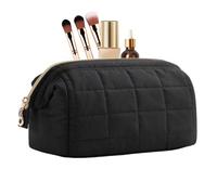 Borsa per il trucco di grande capacità per le donne | Borsa per il trucco portatile da viaggio | Beauty case organizer da viaggio per uomini, adulti e amici, nero, Consulte la descripción, Vedere la