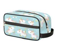 Borsa per il trucco divertente con unicorni, per donne, uomini, bambini, ragazze, ragazzi, con unicorni, trousse da viaggio per articoli da toeletta e cosmetici, organizer da doccia, Colore, Taglia