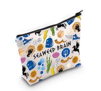 Borsa per il trucco divertente Percy Book Gift Seaweed Brain Makeup Bag Percy Book Fans Gift Half Blood Cosmetic Zipper Bag Book Lover Gift, Cervello di alghe