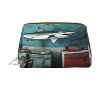 Borsa per il trucco Donne Toiletrie Showe Pennello Cura della pelle Organizzatore da viaggio Borsa Me Grande Borsa per il trucco Accessori Bagsmart Tote Lo squalo sullo sfondo della vecchia cucina