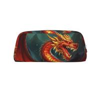 Borsa per il trucco Dragon King in Fire per uomo e donna, beauty case da viaggio, pochette estetica, astuccio grande per matite