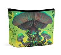 Borsa per il trucco Dreamy Mushrooms And Tree per donna, portatile, cosmetica, impermeabile, estetica, da viaggio e da lavoro