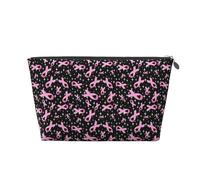 Borsa per il trucco e la consapevolezza del cancro al seno, borsa per cosmetici da viaggio borsa per il trucco da donna, borsa organizer per trucchi in pelle, graziosa borsa per il trucco, Argento